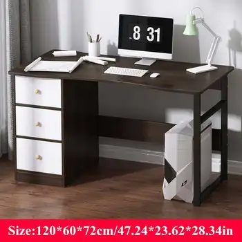 

Modern Fashion Computer Desk Office Computer Stand Desk Student Writing Study Desk Learning Table 3 Drawer Home Furniture