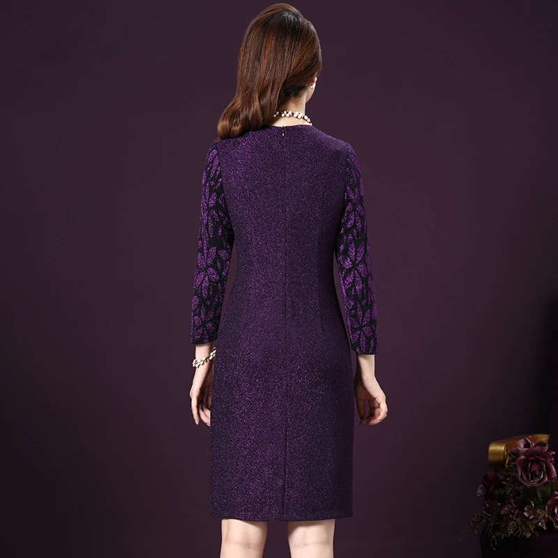 Flash Deals FZBjW High Quality Free Shipping New Autumn Fashion Mother Dress Medium Old Age Temperament Women Work Wear Fashion Plus Size