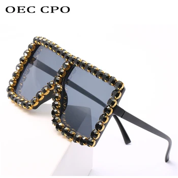 

Vintage Diamond Square Sunglasses Women Goggles Mens Oversize Sun Glasses Female Fashion Famous Brand Black Eyewear Gafas de sol