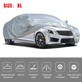 

Waterproof Car Cover Silver 4.7×1.75×1.5m XL Full Protector Outdoor Dust