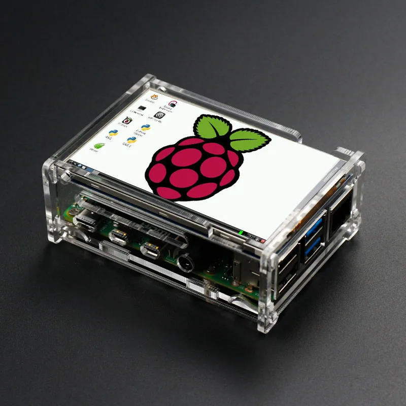 Raspberry pie 4 поколения 4B акриловый прозрачный корпус с охлаждающим вентилятором