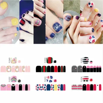 

Summer Toenails Sticker Mixed Designs Adhesive Full Cover Nail Art Wraps Unas Nail Stickers Manicure Decals Wholesale Top Coat