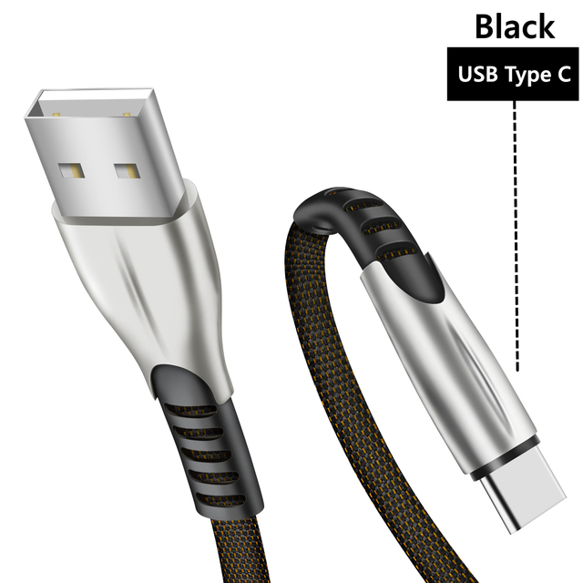 USB Type C Cable Micro-USB Fast Charging For Samsung Huawei Xiaomi Charger Nylon Braided Mobile Phone Data Sync Wire 1m
