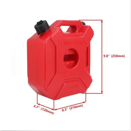 Портативный 3L 5L красный банок газовый топливный бак запасные пластиковые бензиновые танки крепление мотоцикла Jerry Can бензиновый масляный контейнер топливный-кувшин - Название цвета: 3L