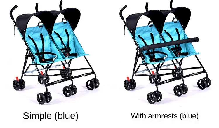 Travel Portable Double Stroller for Twins Folding Umbrella Baby Cart Double Strollers Twins Babies Umbrella Stroller Lightweight