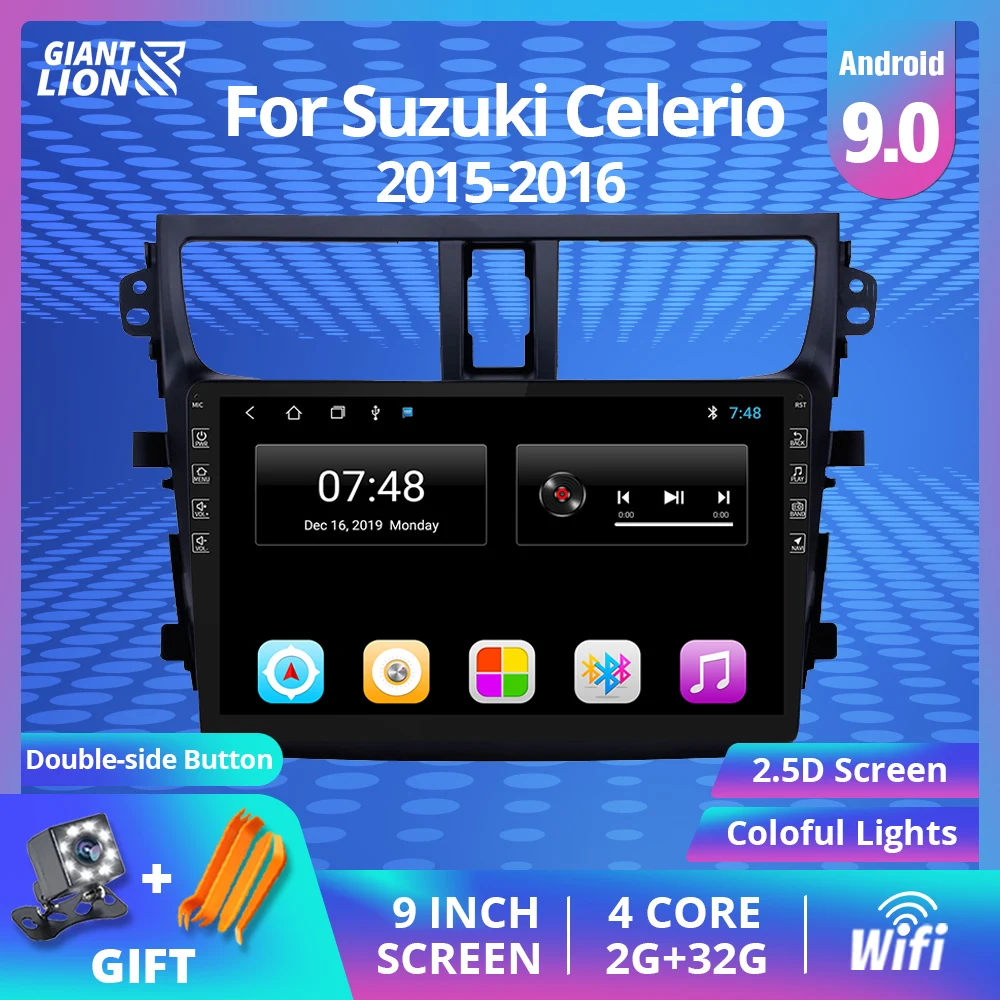 2din Android 9.0 Car Radio For Suzuki Celerio 2015-2016 Navigation Gps Muitimedia Video Player Stereo Head Unit Dvd | Автомобили и