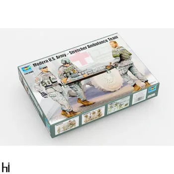 

Trumpeter 00430 1/35 Modern US Army Stretcher Ambulance Team Figures Set Soldiers Military Assembly Plastic Model Building Kit