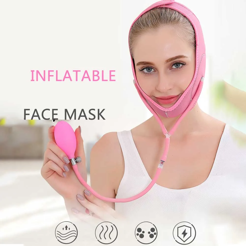 Shaping Thin Compression Slimming Belt Double Chin Face Lift Mask Air Supercharging Adjustable Tools Elastic Physical Masseter