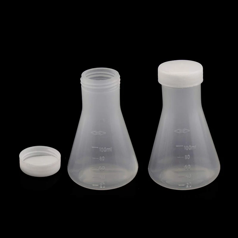 6 шт. лабораторная градуированная пластиковая коническая колба Erlenmeyer с крышкой