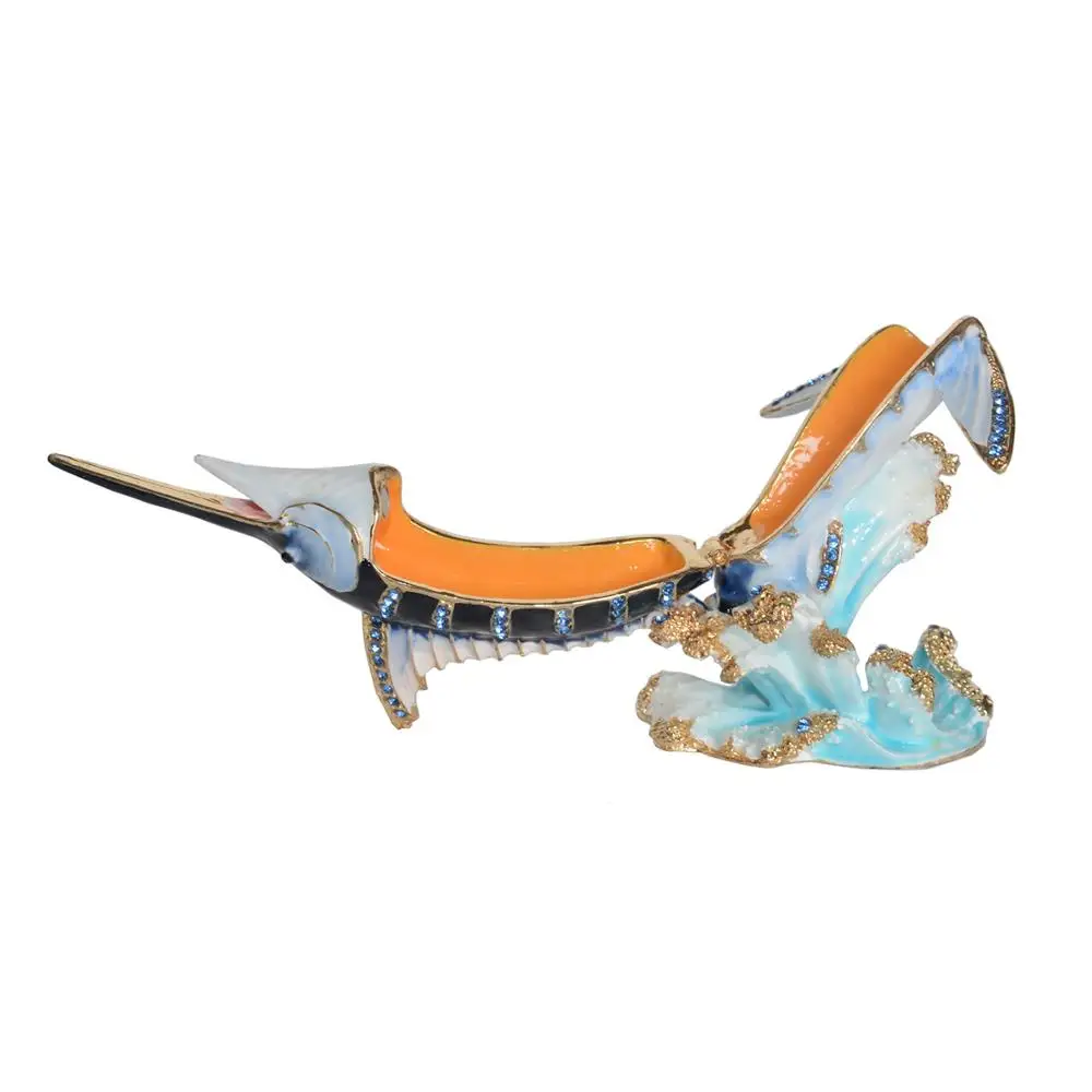 Marlin Fish Trinket Box Jewelry Organizer Nautical Decoration Creative Gifts
