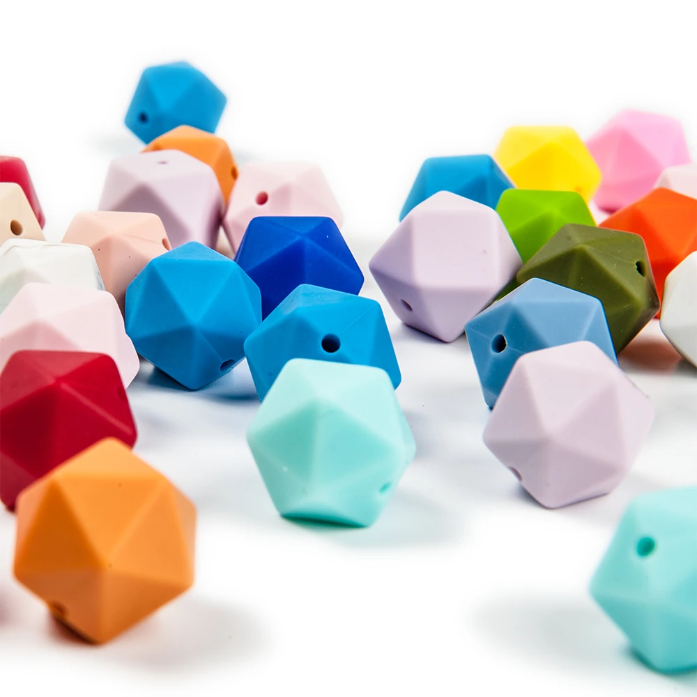 Силиконовые бусины Cute-idea многогранные 14 мм 500 шт. сенсорные Детские Прорезыватели
