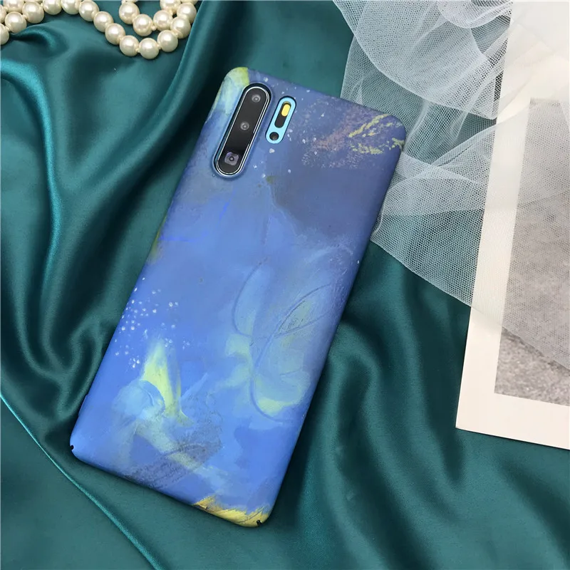 Pattern B 3D рельефный матовый чехол для Xiaomi mi 9 SE 9SE mi 8 Note 7 8 Pro Чехол с Луной, звездами, цветочными чернилами, чехол для Xiaomi mi 9 Funda - Цвет: Pattern B
