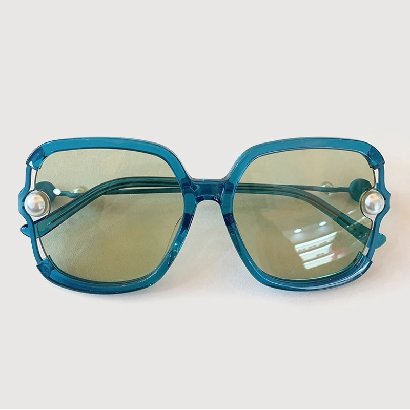 No.3 Sunglasses Большие зеркальные солнцезащитные очки для женщин и мужчин gafas de sol hombre брендовые Квадратные Солнцезащитные очки с жемчугом UV400 женские - Цвет линз: No.3 Sunglasses