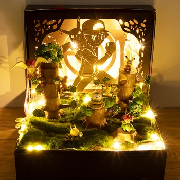 

Pokemon Pikachu Micro Landscape Scene Gift Box Decoration Birthday Gift Gift Box Shape with Light