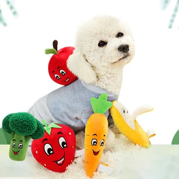 

Pet Plush Molar Cleaning Teeth Supplies Soft Fruity Chew Toy Interactive Toy