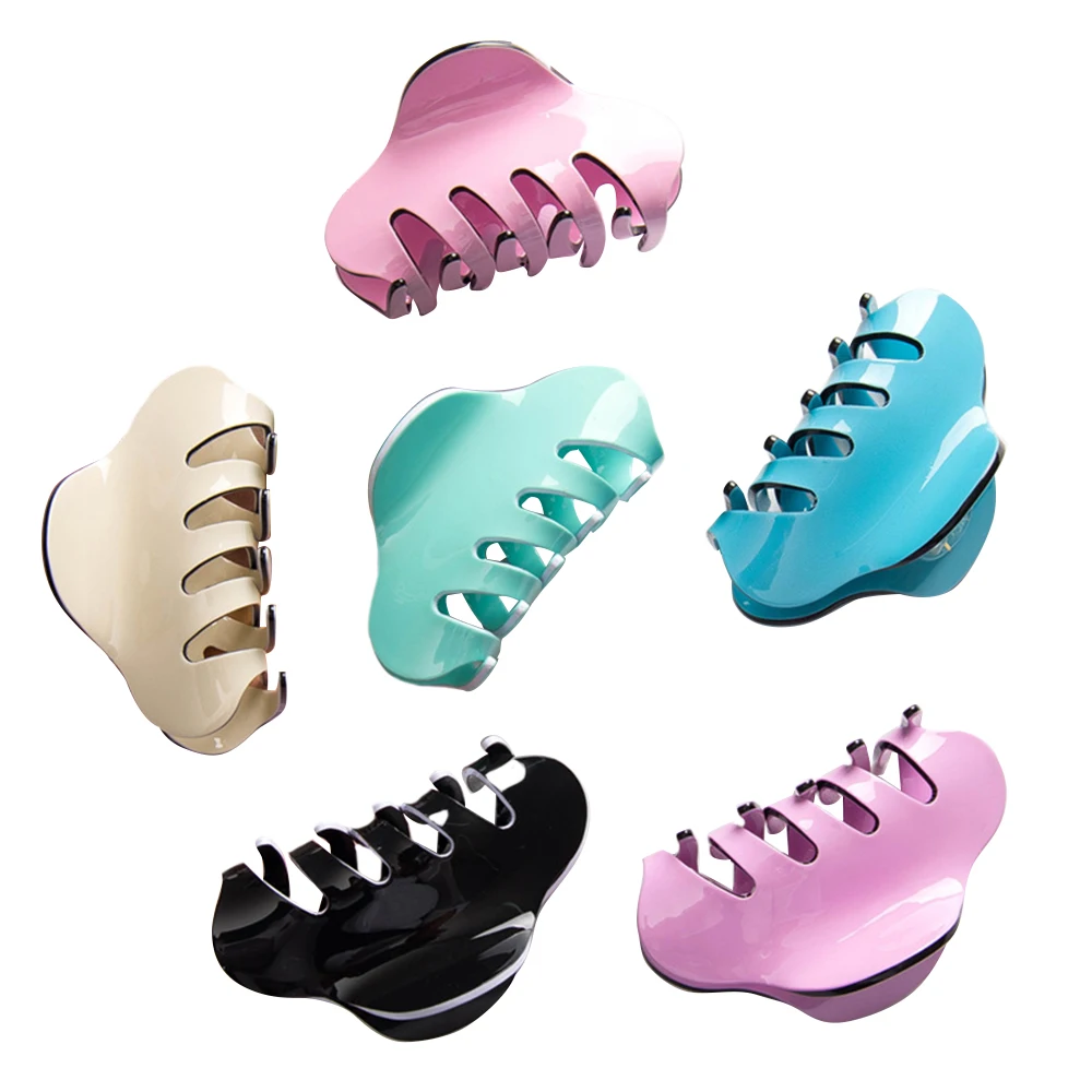 Fashion Candy Color High-grade Hair Clips Acrylic Highly flexible Large Plate Ponytail Clip Card Styling Tools