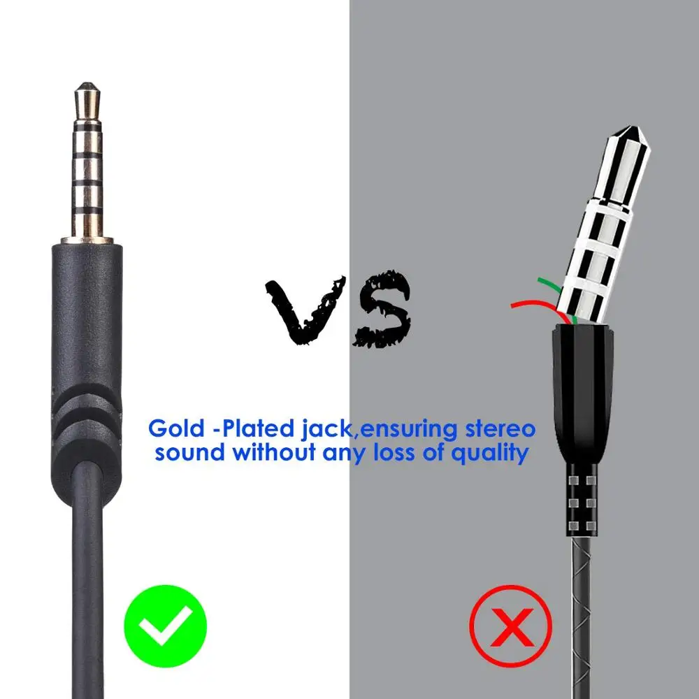 2 0M Replacement Stereo Aux Audio Cable Extension Cord Mute Function For Astro A10 A30 A40 A40TR A50 Gaming Headsets Headphones