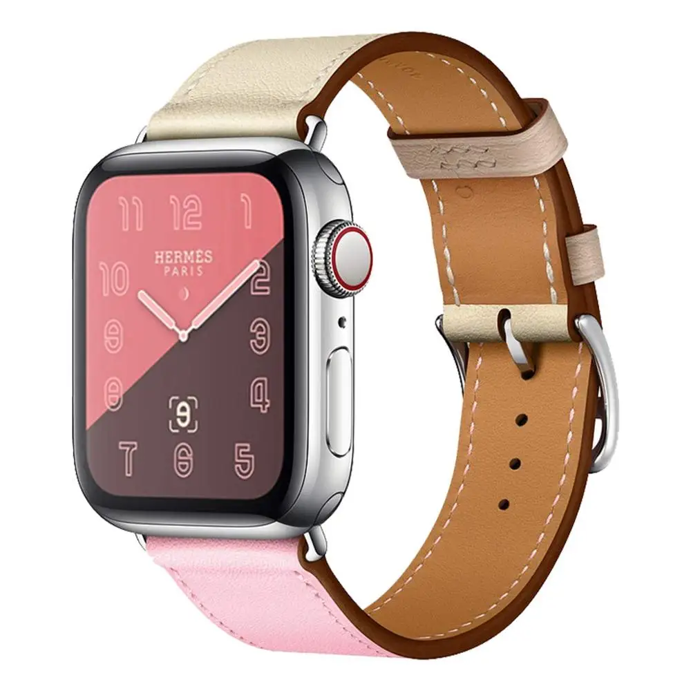 Ремешок Foloy для Apple Watch Series 6 5 4 42 мм 38 40 44 спортивный браслет Iwatch кожаный ремешок