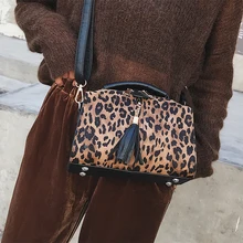 Роскошные женские сумки с леопардовым принтом, Модные леопардовые маленькие сумки с клапаном, шикарные сумки с кисточками на молнии, женские сумки через плечо, дамские сумочки