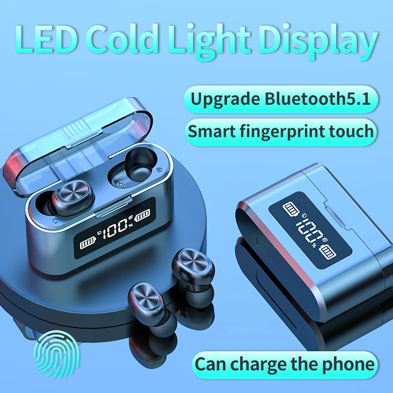 New 279tws Wireless Bluetooth Earphone Waterproof Touch Control Music Earbuds Sports LED digital display HIFI Headset