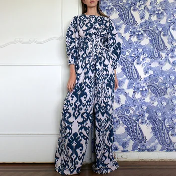 

Go Show 2020 Season Round Neck Bubble Sleeve Gao Waist Slimming Straight Cylinder Siamese Pants Female