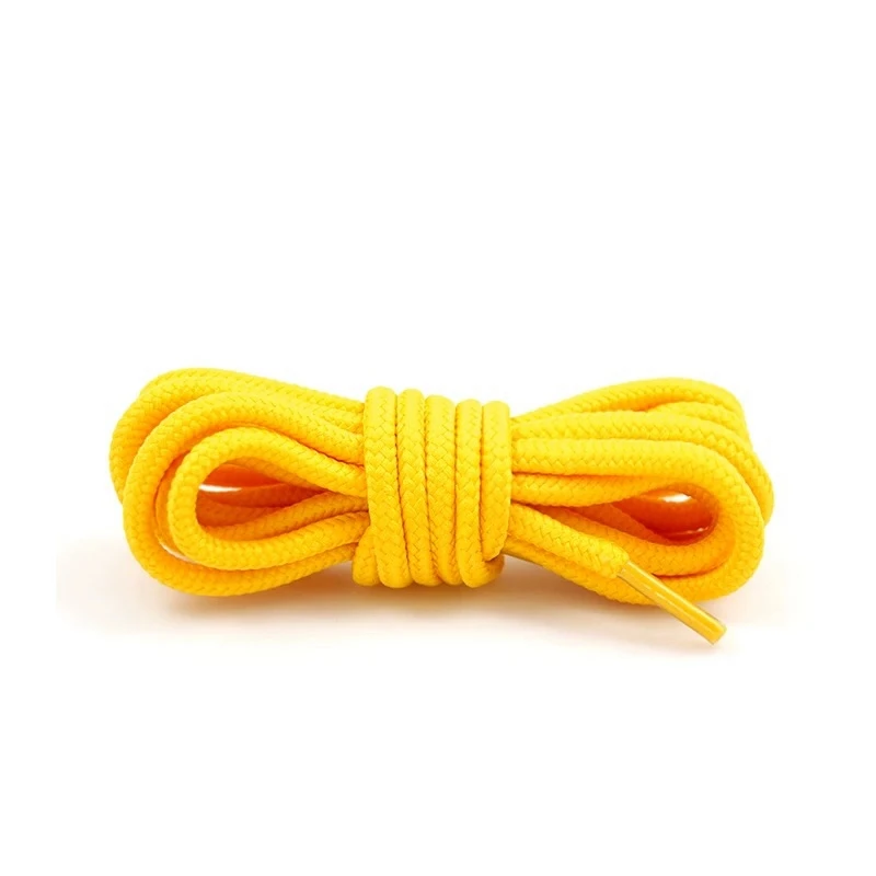 Yellow 1 пара круглых шнурков кроссовки полиэфирные шнурки для ботинок однотонные классические шнурки повседневные спортивные ботинки шнурки 21 цвет - Цвет: Yellow