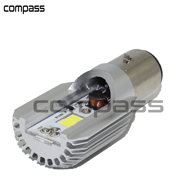 1x DC 6-80V 12W WL LED Motorcycle Headlamp COB BA20D Ampoule moto-phares |
