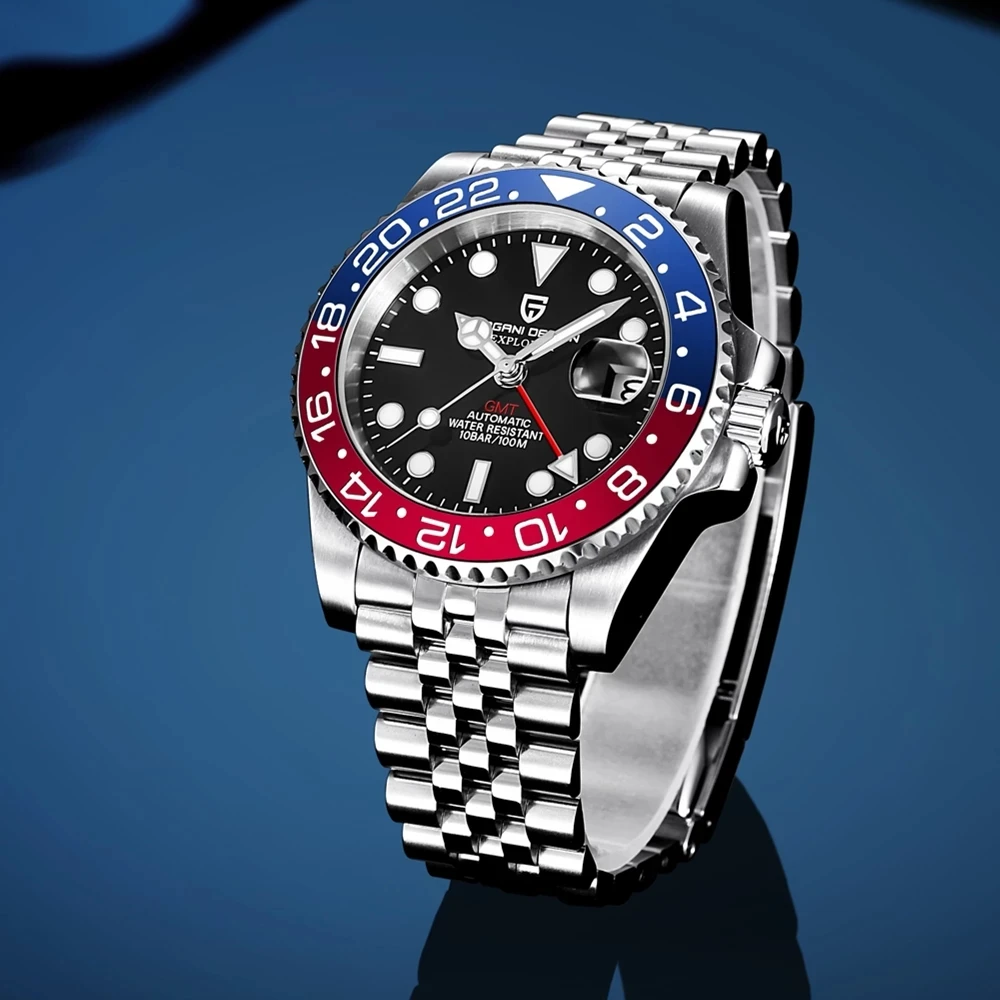 PAGANI DESIGN Top Brand Sapphire Glass Mechanical Watch reloj hombre Luxury Men  Automatic Wristwatch Stainless Steel GMT Watch