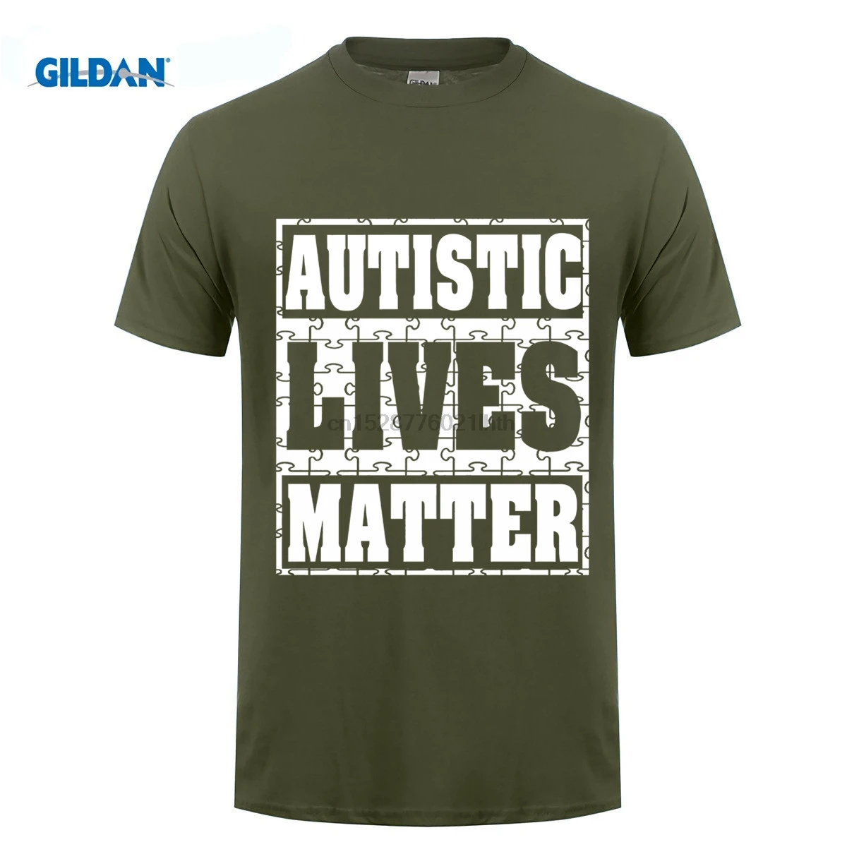 Футболка из 100% хлопка с круглым вырезом и принтом футболка надписью Autistic Lives Matter |
