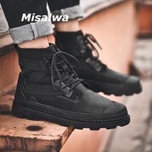 Misalwa/крутые мужские мотоциклетные ботинки размера плюс; мужские рабочие ботинки из яловичного спилка в западном стиле; зимняя меховая мужская обувь, увеличивающая рост 3,5 см