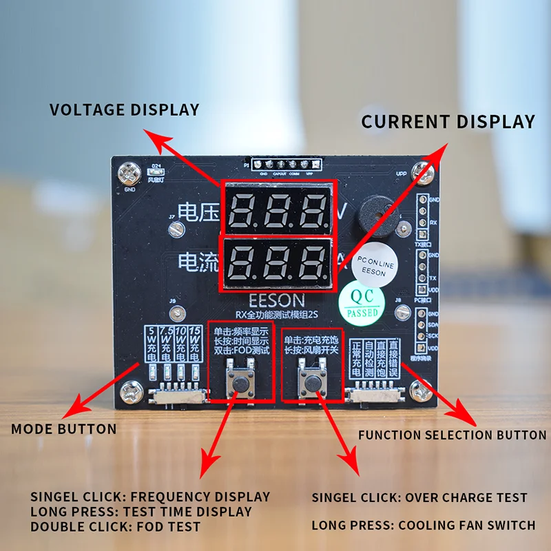 US $100.00 JE Qi wireless charging tester 10w5w wireless charger test rack 15w aging test rack receiving detection instrument