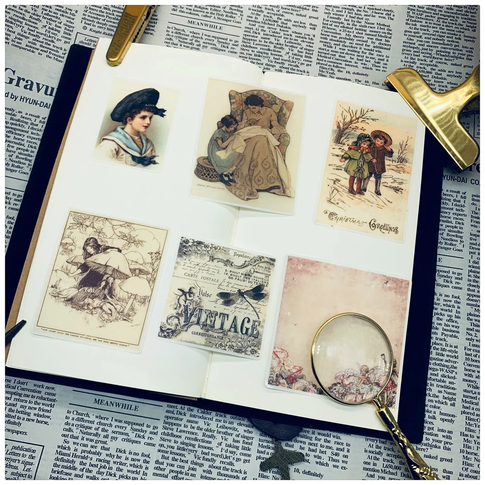 

12Pcs/Bag Vintage Story Bird Lady Sticker DIY Craft Scrapbooking Album Junk Journal Happy Planner Decorative Stickers