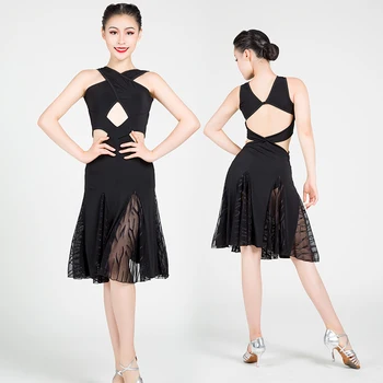 

Hot Selling Sexy Irregular Latin Dance Dresses Ladies Dancing Clothes For Women Ballroom Cha Cha Gatsby Latino Dresses DL5201