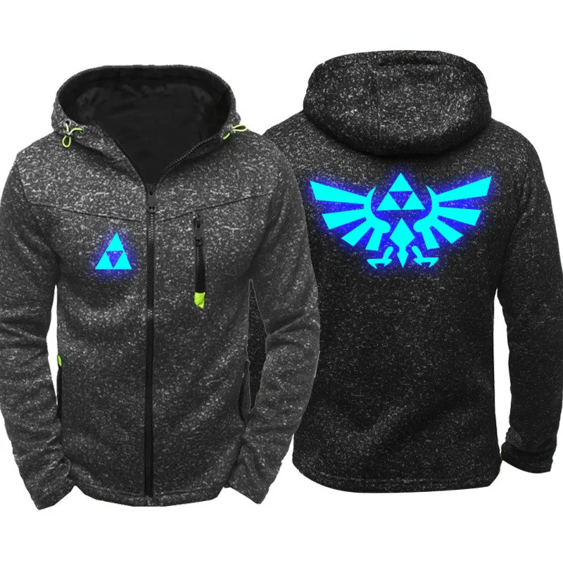 

Adult Men Women Noctilucent Hoodie Hot Game The Legend of Zelda Breath of the Wild Cartoon Printed Hoody Sweatshirt Jacket Coat