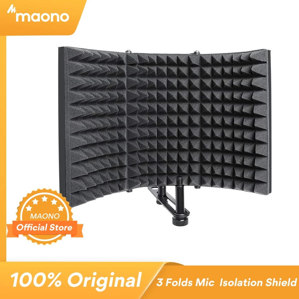 Foldable Microphone Acoustic Isolation Shield