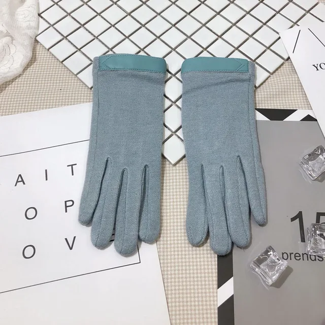 New Ladies Winter Warm Gloves, Cashmere Wool Gloves, Five-Finger Split-Finger Touch Screen Gloves A272-11