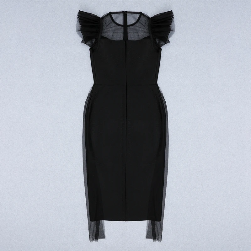 INDRESSME, новинка, вечерние, для женщин, для клуба, элегантные, Vestidos, сексуальное, цельное, Сетчатое, с бретелькой через шею, без рукавов, Бандажное, миди платье