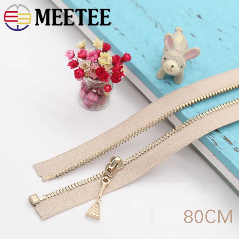 Металлическая молния с открытым концом Meetee 5 #50 80 см автоматическая застежка