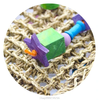 

Straw Braid Rope Net Hammock Ladder Bird Foraging Wall Toy for Parrot Parakeet Cockatiel Conure Cockatoo African S15 20 Dropship