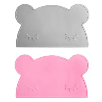 

Kids Placemats - Silicone Placemat For Kids, Silicone Bear Placemat ，Waterproof Non Slip Baby Placemat, Portable Food Mat Travel