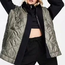 

2021 Autumn New Women's Long-sleeved Mesh Cotton Dress Single-breasted Pocket Decoration Ladies Cotton Coat