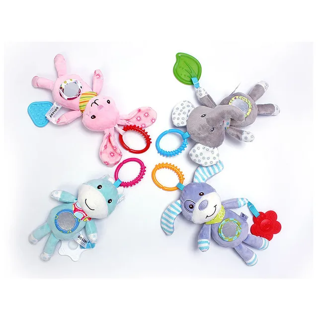 Good Quality Newborn Baby Rattles Plush Stroller Cartoon Animal Toys Baby Mobiles Hanging Bell Educational Baby Toys 0-24 Months 6