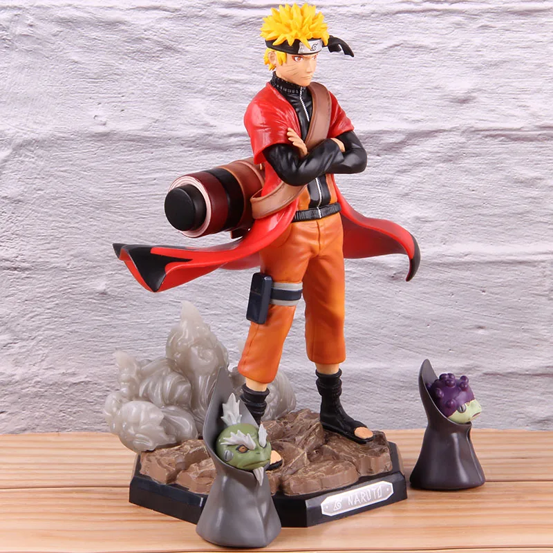 

Naruto Shippuden Uzumaki Naruto Figure Toys Sennin Mode with Shima Fukasaku PVC Action Figure Collectible Model Toy