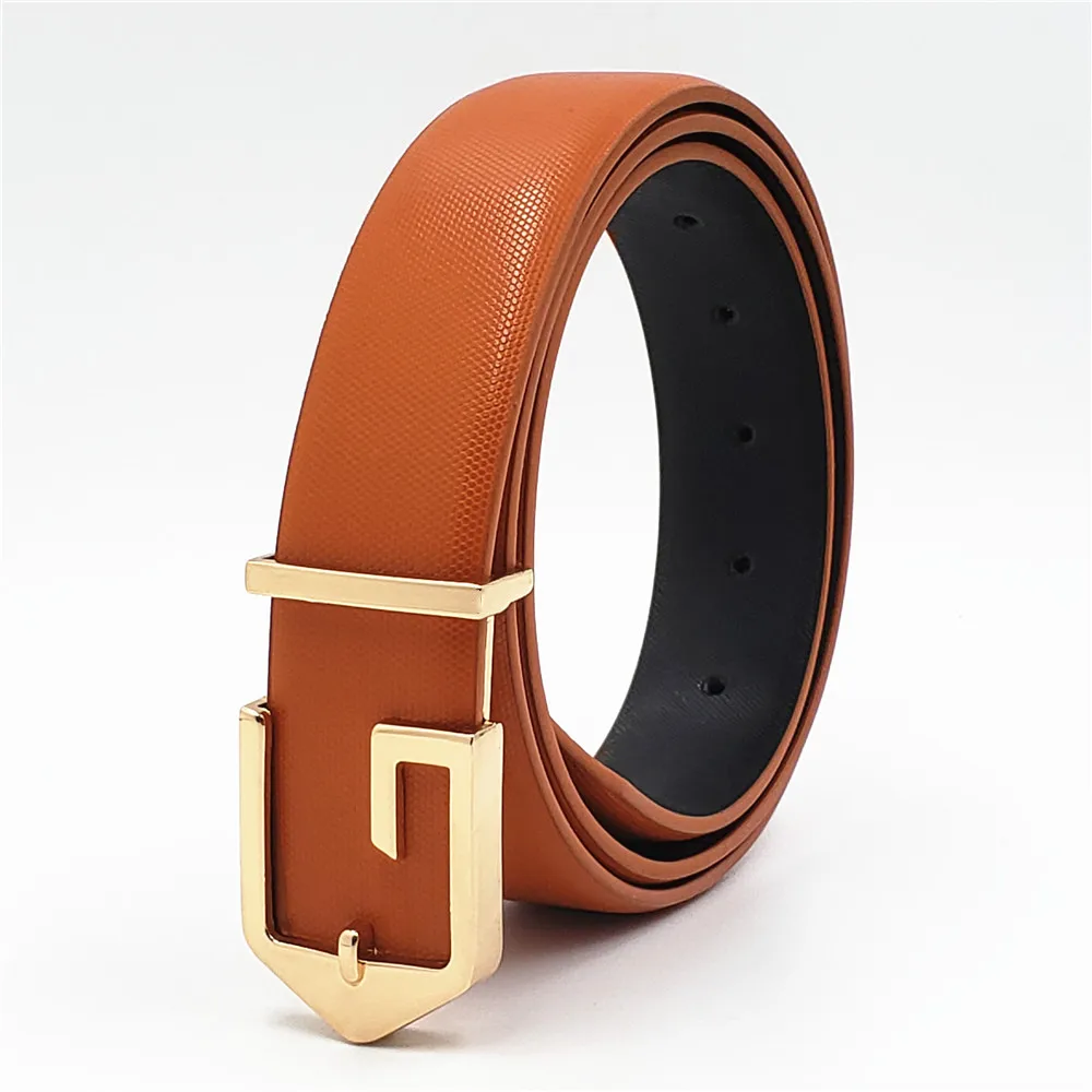 

2019 Designer G Buckle Genuine Leather Belts For Men Women Fashion Business Casual Belt Luxury Strap Smooth Buckle Waistband