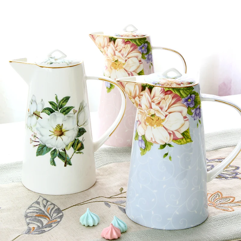 

Ceramic Water Ware European Style Heat-Resisting Bone China Teapot Coffee Pot Household Cold Water Pot Flower Tea Pot