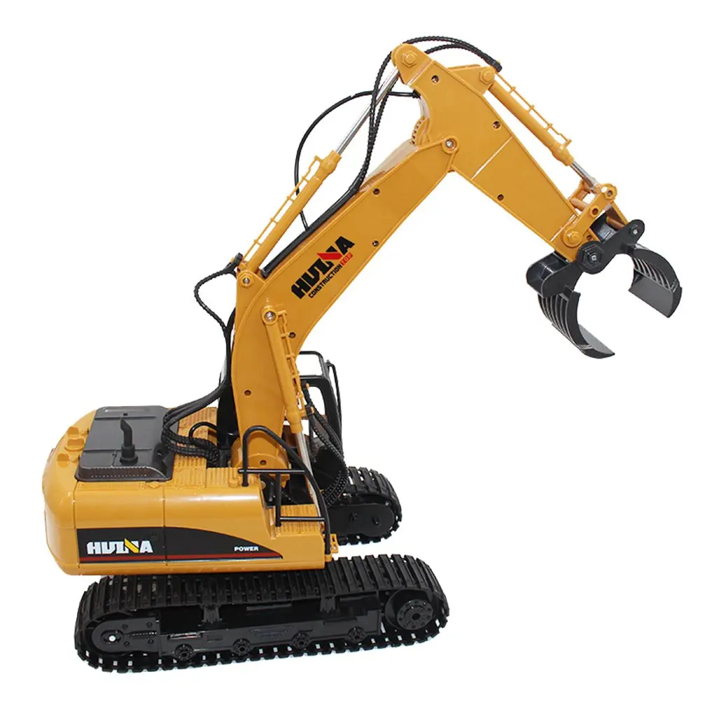 

1570 1:14 16CH Die-Cast Alloy Remote Control Wood Grabbing Truck Static Model Caterpillar Wheel Kids Educational Toy