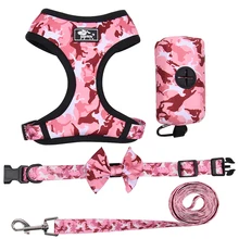 

Dogs Harness Vest Camouflage Pet Chest Strap Leash And Collar Set For Small Medium Dogs Accessories With Poop Bag Dispenser