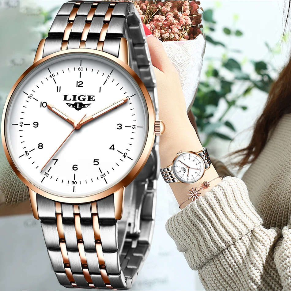 Bracelet Watch Lover-Clock Luxury Fashion Dress Gift Quartz Waterproof Women Casual Woman