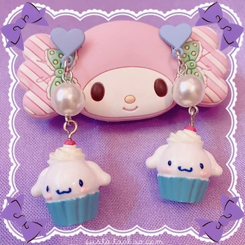 

Cinnamoroll Earring For Women cartoon Drop Handmade Cute Girls Gift Big Ear Dog pearl Earring