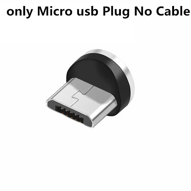 1 м светодиодный магнитный кабель для huawei honor 20 Pro 9 10 lite p smart P8 P9 Быстрая зарядка Micro usb type C кабель Adatper зарядное устройство - Цвет: only micro usb plug
